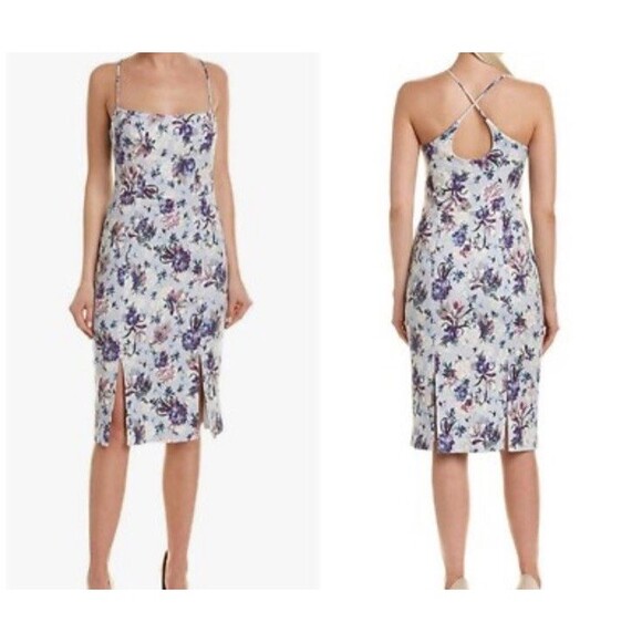 Black Halo Robinson Dress Agapanthus Size 6 Sleeveless Floral Garden Party purpl - Picture 1 of 5